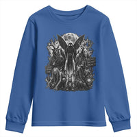 Cryptid Monsters Urban Legends Youth Sweatshirt Vintage Dark Folklore Leave Before Dark Graphic