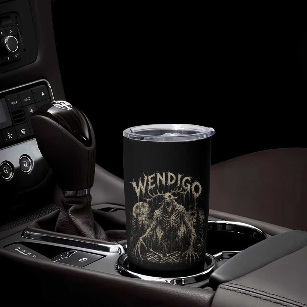 Wendigo Cryptid Monster Tumbler Cup Heavy Metal Dark Fantasy Horror Graphic
