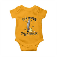 Tall Enough To Be A Problem Funny Duck Baby Onesie With Giant Knife Meme Humor