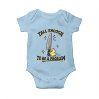 Tall Enough To Be A Problem Funny Duck Baby Onesie With Giant Knife Meme Humor