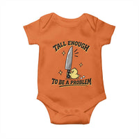 Tall Enough To Be A Problem Funny Duck Baby Onesie With Giant Knife Meme Humor