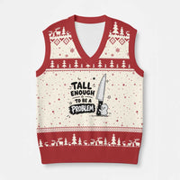 Tall Enough To Be A Problem Funny Duck Humor V-Neck Knit Sweater Vest