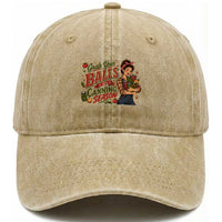 Grab Your Balls Its Canning Season Funny Food Preservation Washed Cotton Baseball Cap Vintage Retro Country Girl Graphic