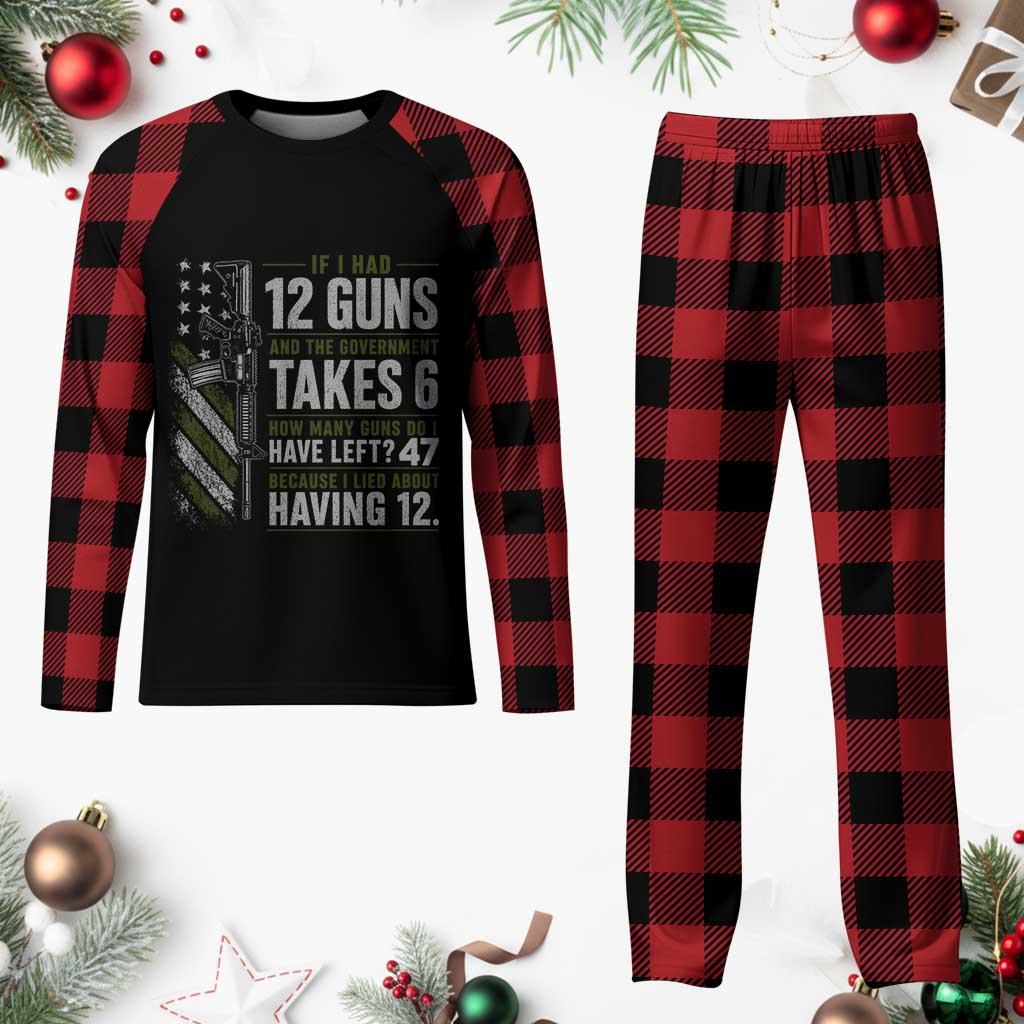 If I Had 12 Guns and The Government Math Second Amendment Plaid Pajama Set