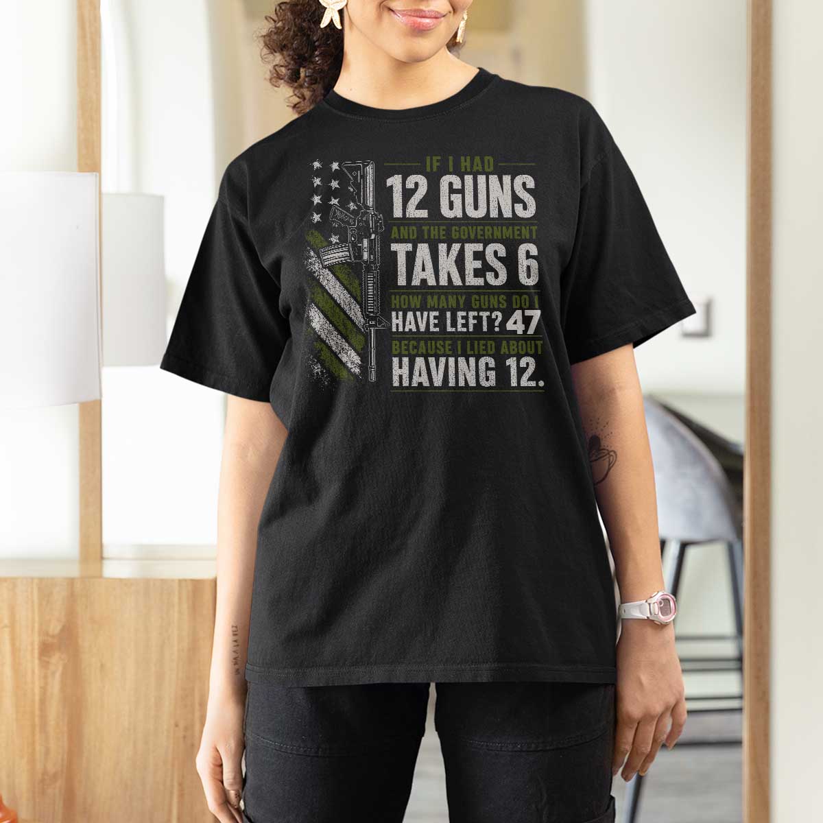 If I Had 12 Guns and The Government Math Second Amendment T Shirt For Women