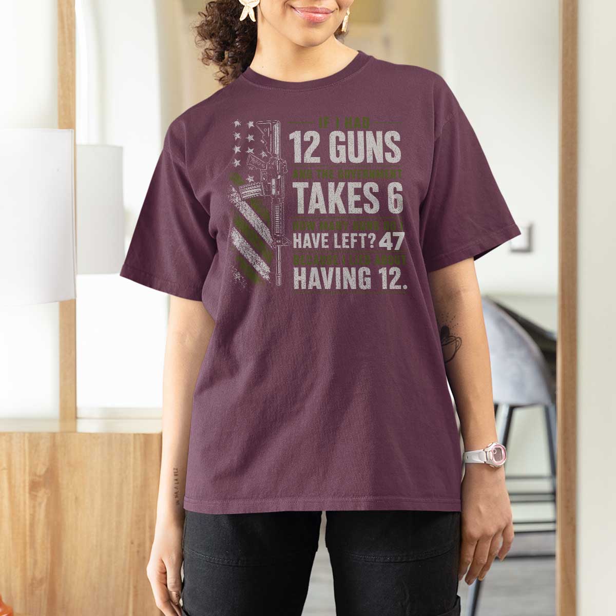 If I Had 12 Guns and The Government Math Second Amendment T Shirt For Women