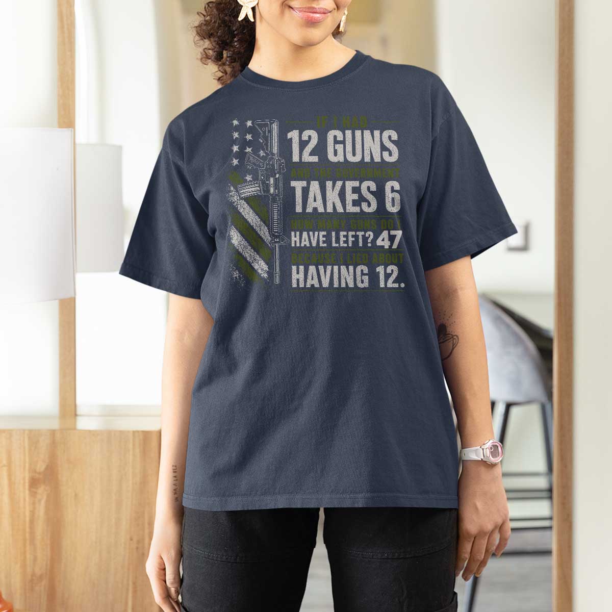 If I Had 12 Guns and The Government Math Second Amendment T Shirt For Women
