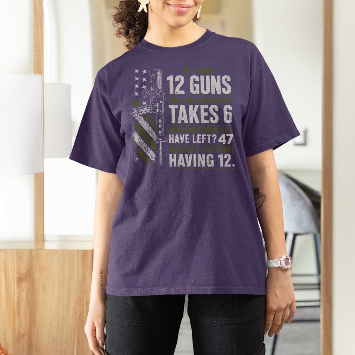 If I Had 12 Guns and The Government Math Second Amendment T Shirt For Women