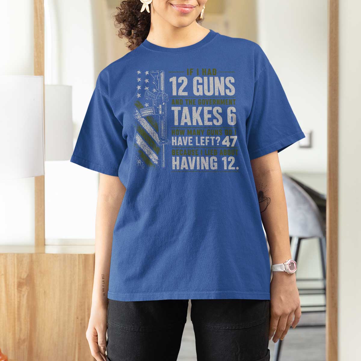 If I Had 12 Guns and The Government Math Second Amendment T Shirt For Women