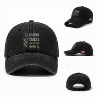 If I Had 12 Guns and The Government Math Second Amendment Washed Cotton Baseball Cap
