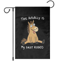 This Actually Is My First Rodeo Funny Silly Horse Garden Flag 1st Birthday Meme