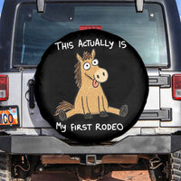 This Actually Is My First Rodeo Funny Silly Horse Spare Tire Cover 1st Birthday Meme