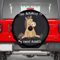 This Actually Is My First Rodeo Funny Silly Horse Spare Tire Cover 1st Birthday Meme