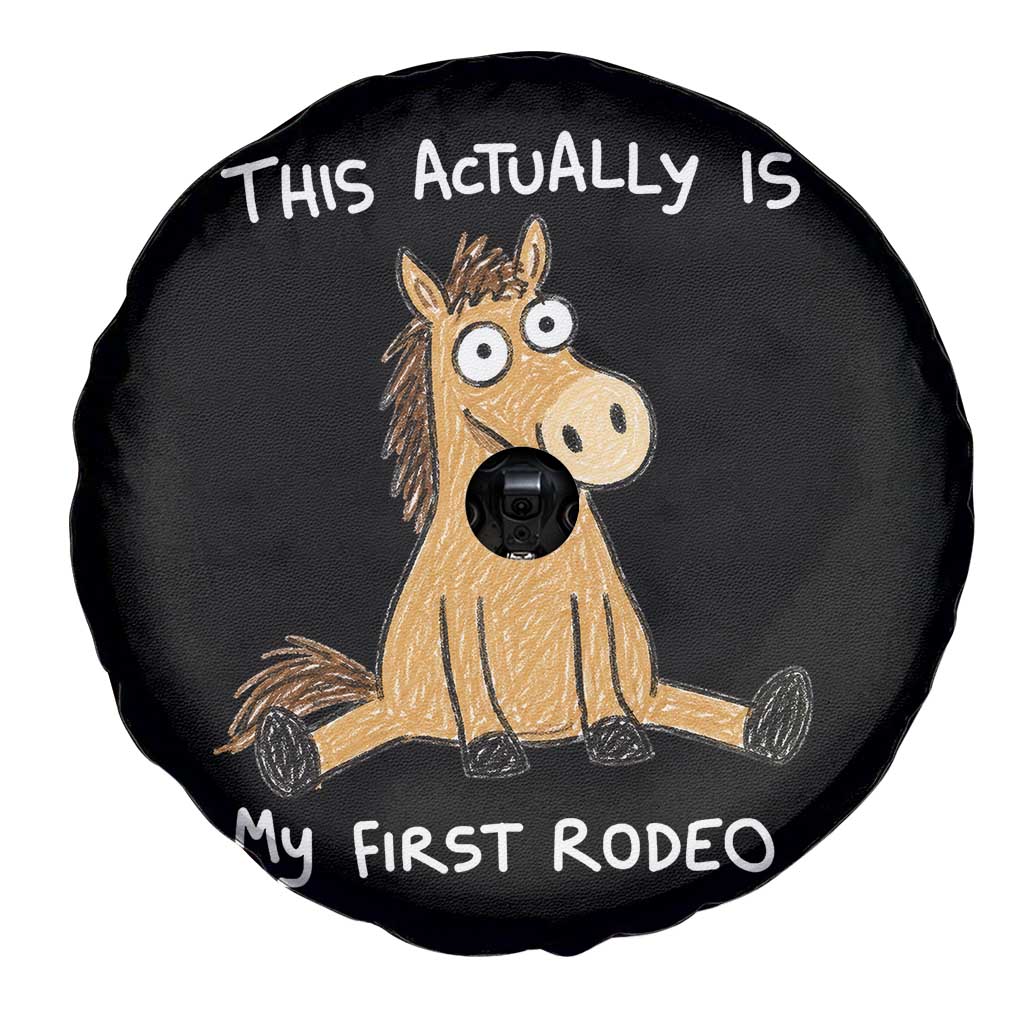 This Actually Is My First Rodeo Funny Silly Horse Spare Tire Cover 1st Birthday Meme
