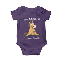 This Actually Is My First Rodeo Funny Silly Horse Baby Onesie 1st Birthday Meme