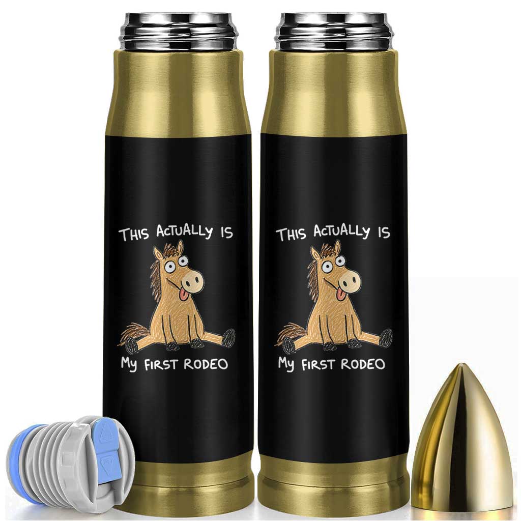 This Actually Is My First Rodeo Funny Silly Horse Bullet Tumbler 1st Birthday Meme