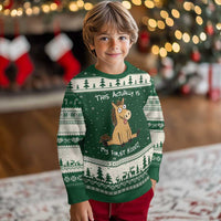 This Actually Is My First Rodeo Funny Silly Horse Ugly Christmas Sweater 1st Birthday Meme
