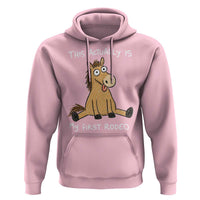 This Actually Is My First Rodeo Funny Silly Horse Hoodie 1st Birthday Meme