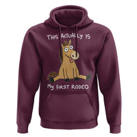 This Actually Is My First Rodeo Funny Silly Horse Hoodie 1st Birthday Meme