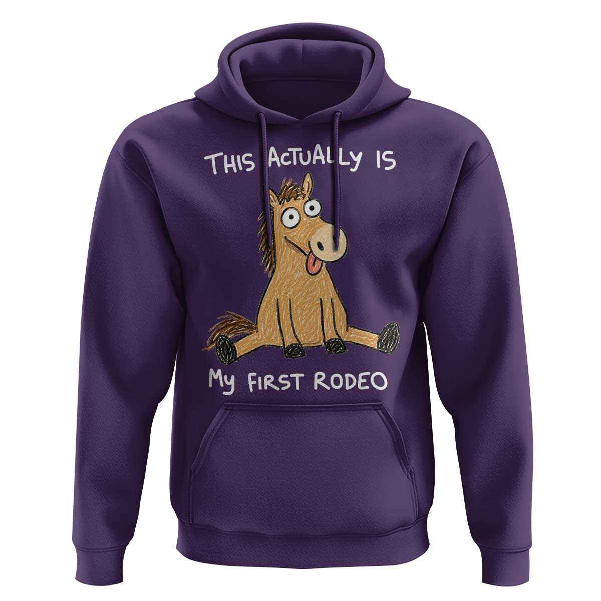 This Actually Is My First Rodeo Funny Silly Horse Hoodie 1st Birthday Meme