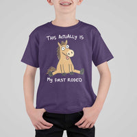This Actually Is My First Rodeo Funny Silly Horse T Shirt For Kid 1st Birthday Meme