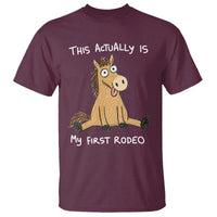 This Actually Is My First Rodeo Funny Silly Horse T Shirt 1st Birthday Meme