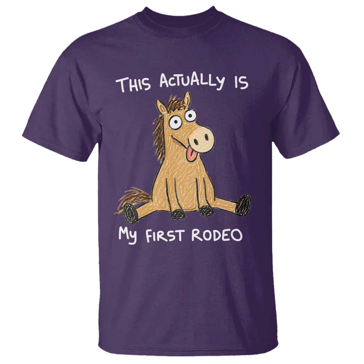 This Actually Is My First Rodeo Funny Silly Horse T Shirt 1st Birthday Meme