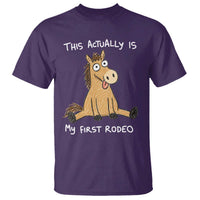 This Actually Is My First Rodeo Funny Silly Horse T Shirt 1st Birthday Meme