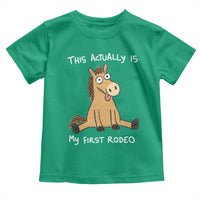 This Actually Is My First Rodeo Funny Silly Horse Toddler T Shirt 1st Birthday Meme