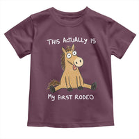 This Actually Is My First Rodeo Funny Silly Horse Toddler T Shirt 1st Birthday Meme