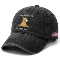 This Actually Is My First Rodeo Funny Silly Horse Washed Cotton Baseball Cap 1st Birthday Meme