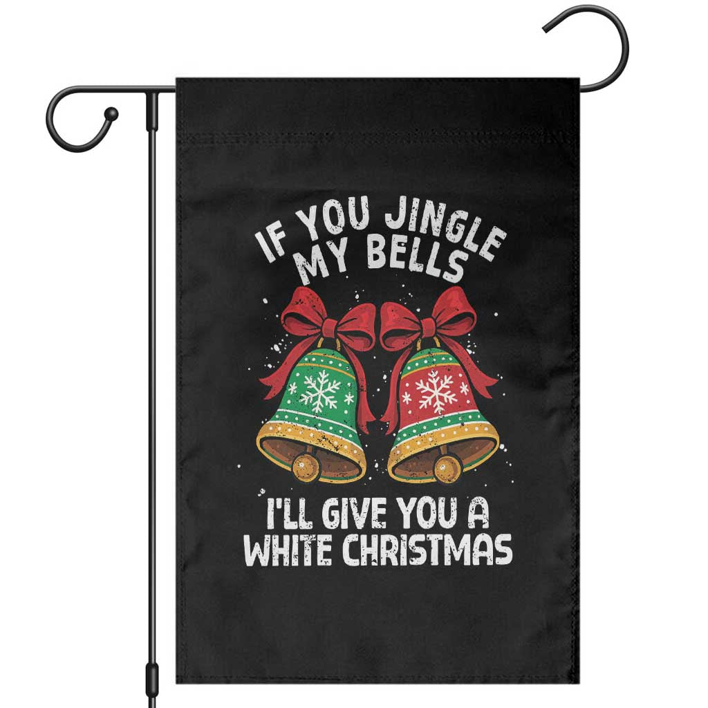 Jingle Bell Christmas Garden Flag Funny Naughty White Elephant Gag Gift Exchange - Wonder Print Shop