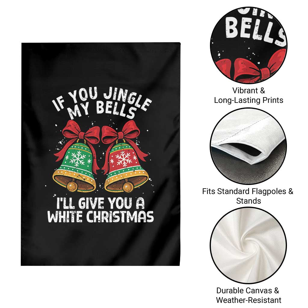 Jingle Bell Christmas Garden Flag Funny Naughty White Elephant Gag Gift Exchange - Wonder Print Shop