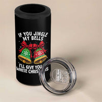 Jingle Bell Christmas 4 in 1 Can Cooler Tumbler Funny Naughty White Elephant Gag Gift Exchange - Wonder Print Shop