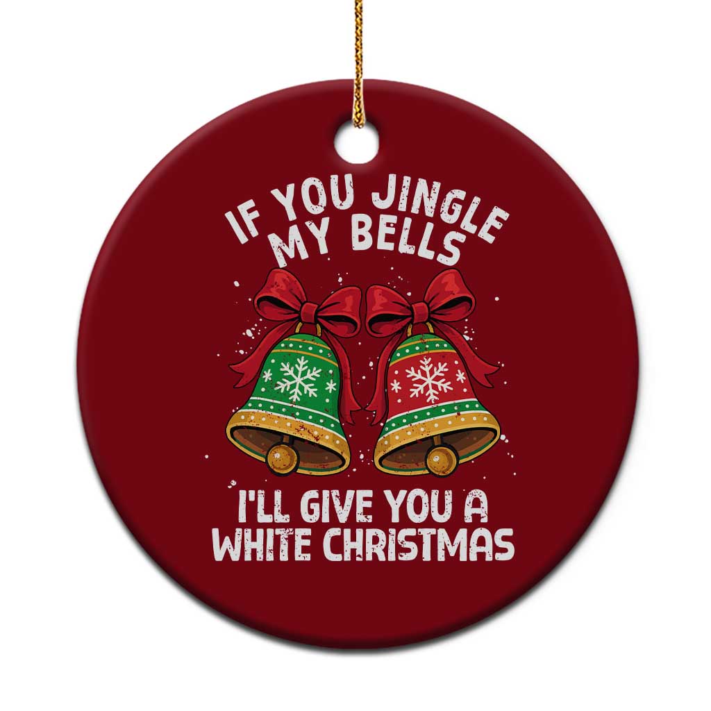 Jingle Bell Christmas Ceramic Ornament Funny Naughty White Elephant Gag Gift Exchange - Wonder Print Shop