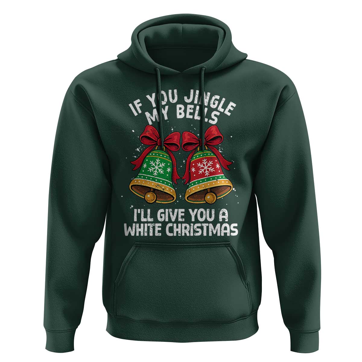 Jingle Bell Christmas Hoodie Funny Naughty White Elephant Gag Gift Exchange - Wonder Print Shop