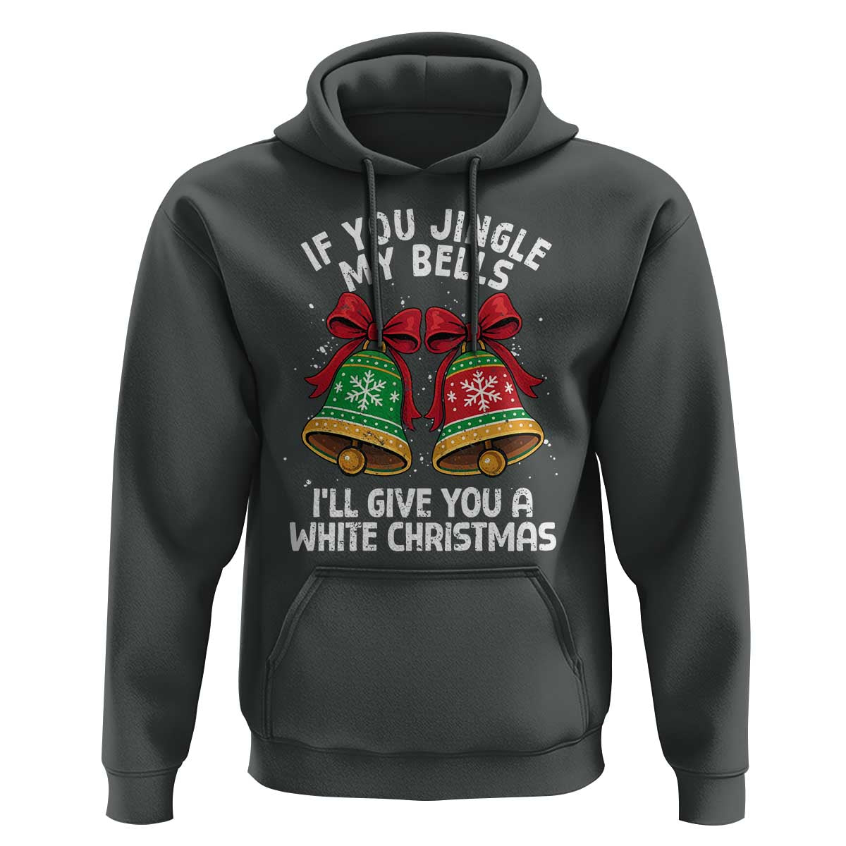 Jingle Bell Christmas Hoodie Funny Naughty White Elephant Gag Gift Exchange - Wonder Print Shop