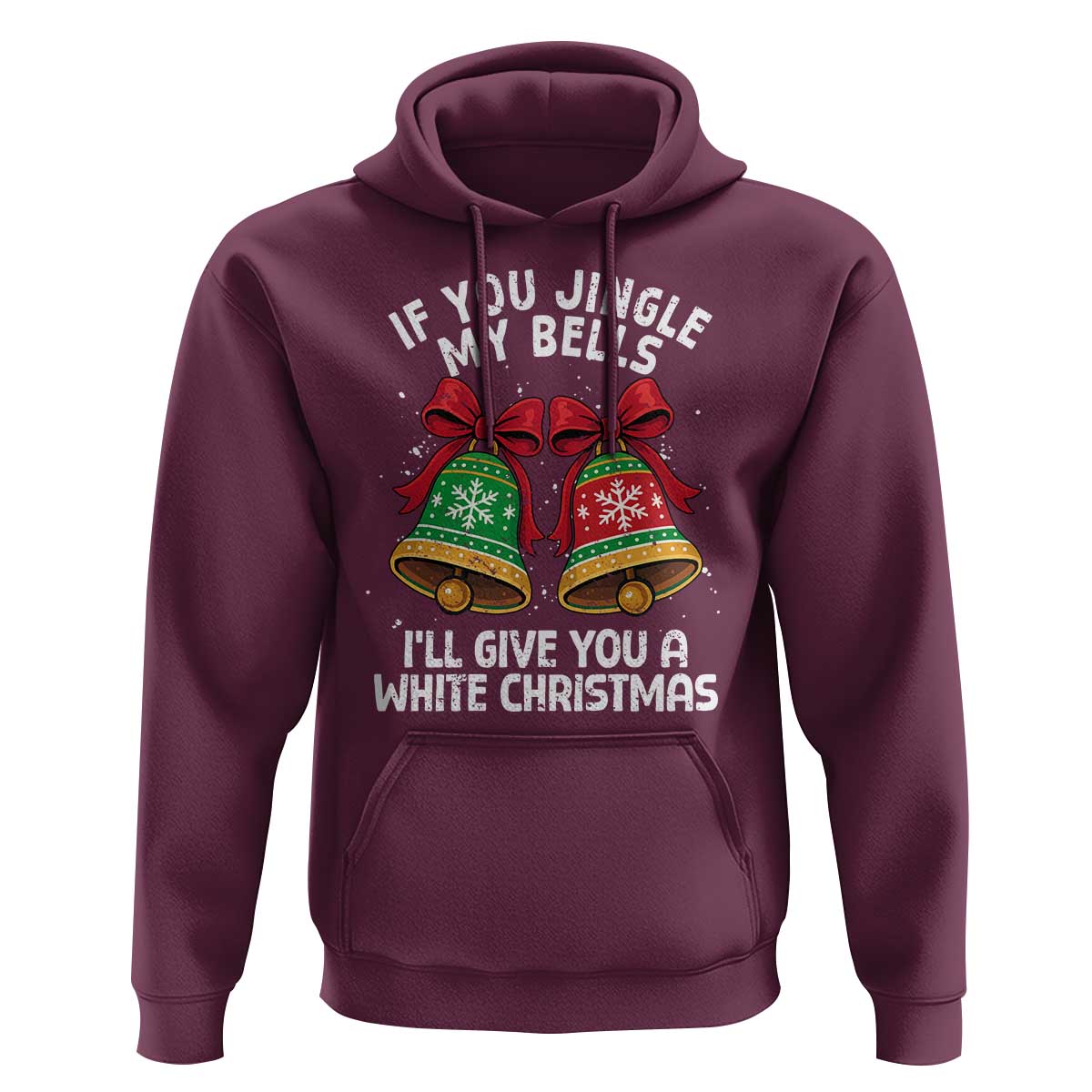 Jingle Bell Christmas Hoodie Funny Naughty White Elephant Gag Gift Exchange - Wonder Print Shop