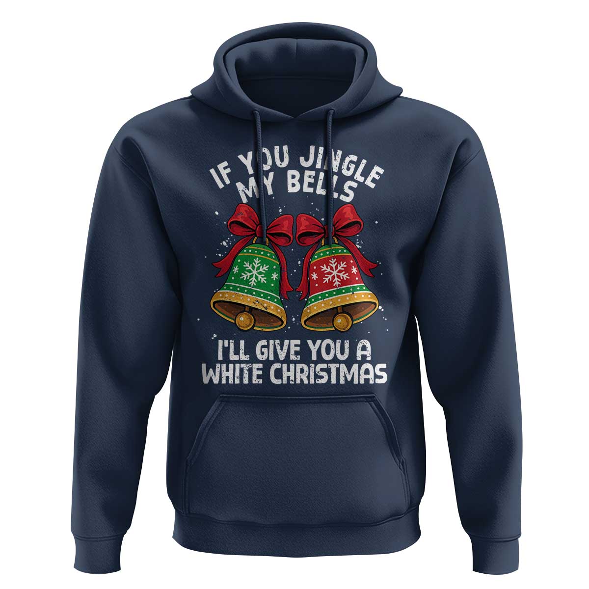Jingle Bell Christmas Hoodie Funny Naughty White Elephant Gag Gift Exchange - Wonder Print Shop