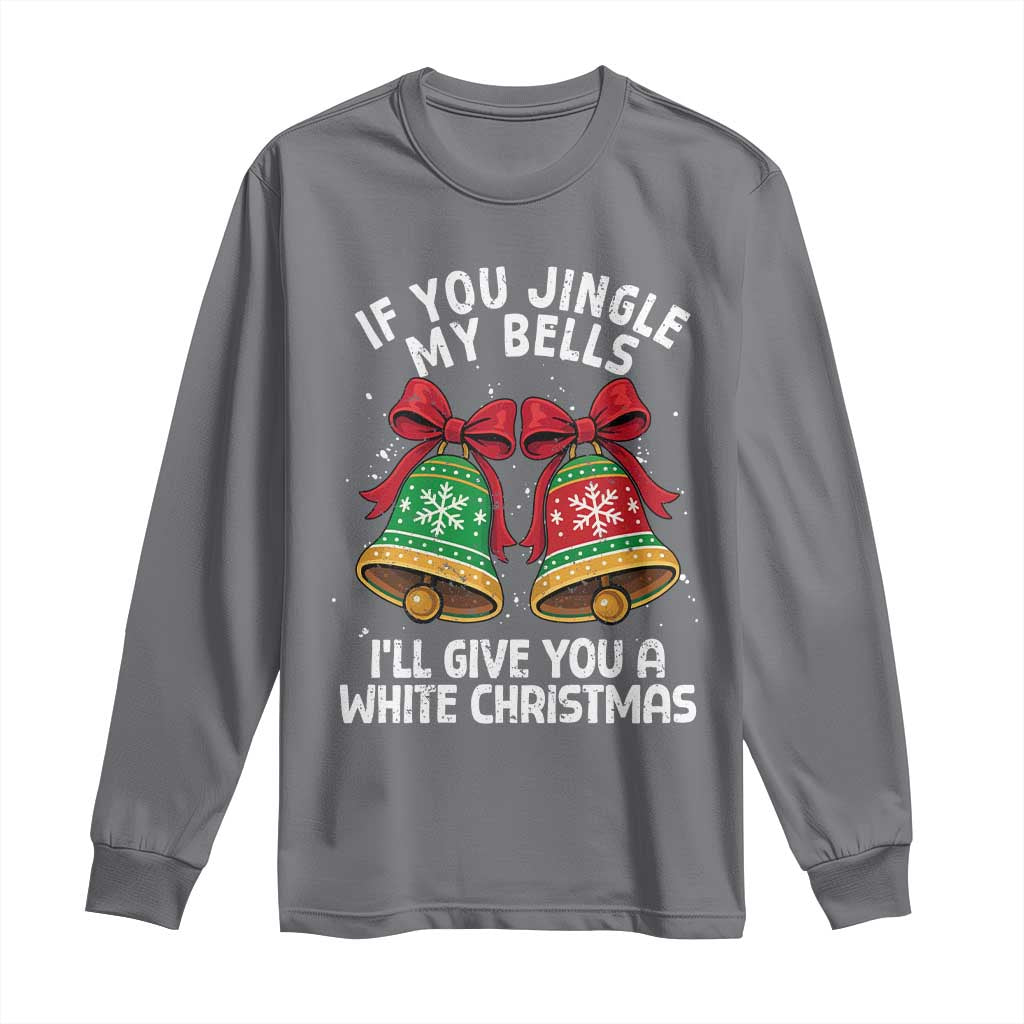 Jingle Bell Christmas Long Sleeve Shirt Funny Naughty White Elephant Gag Gift Exchange - Wonder Print Shop