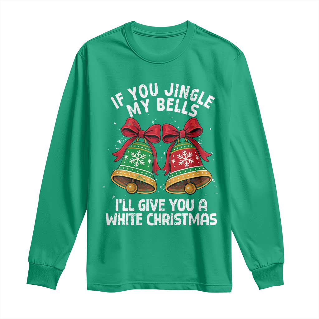 Jingle Bell Christmas Long Sleeve Shirt Funny Naughty White Elephant Gag Gift Exchange - Wonder Print Shop
