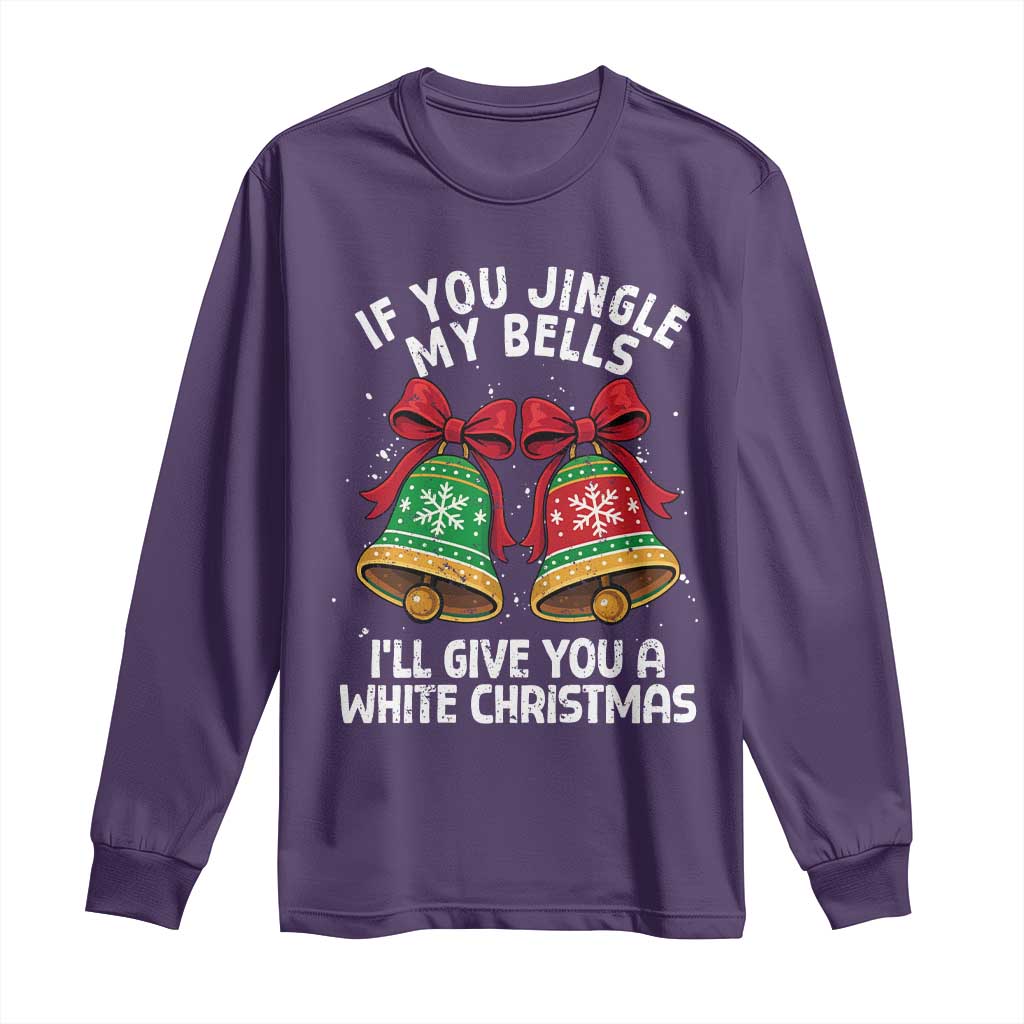 Jingle Bell Christmas Long Sleeve Shirt Funny Naughty White Elephant Gag Gift Exchange - Wonder Print Shop