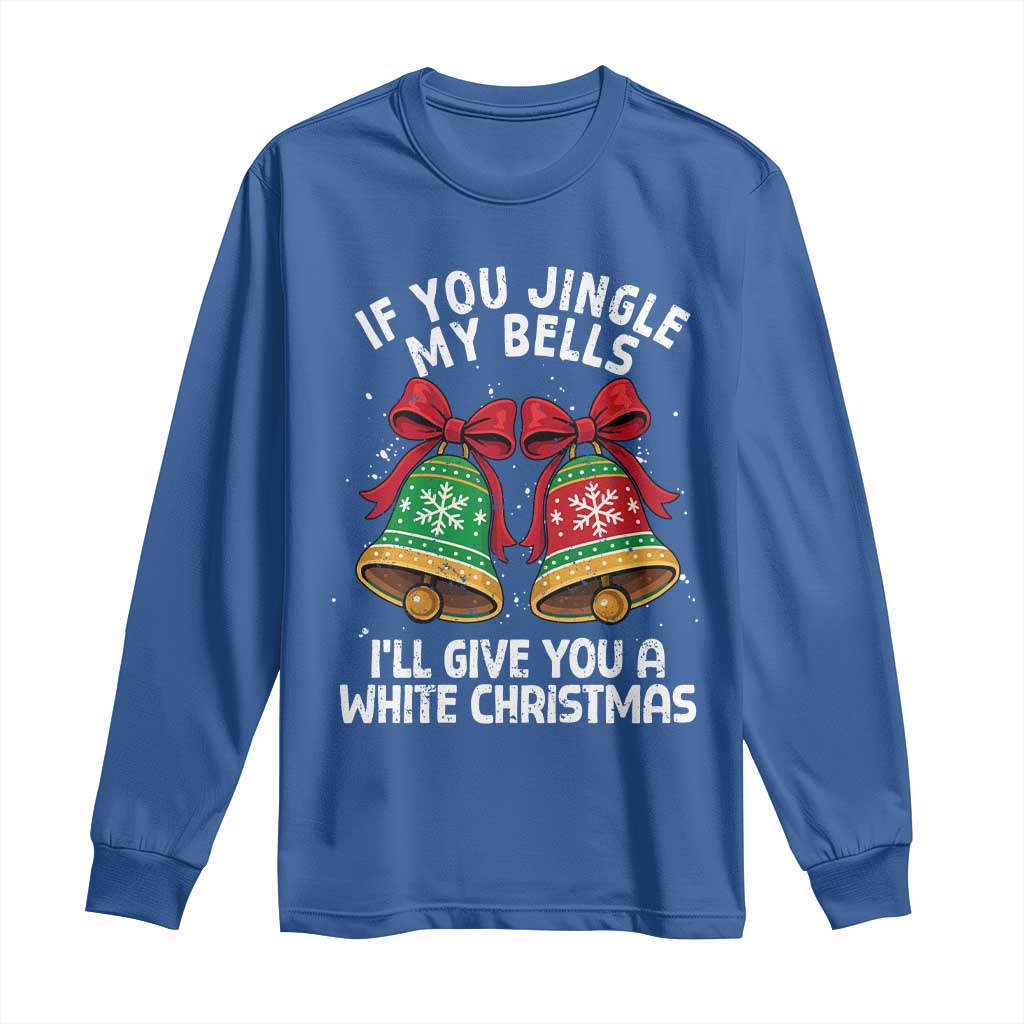 Jingle Bell Christmas Long Sleeve Shirt Funny Naughty White Elephant Gag Gift Exchange - Wonder Print Shop