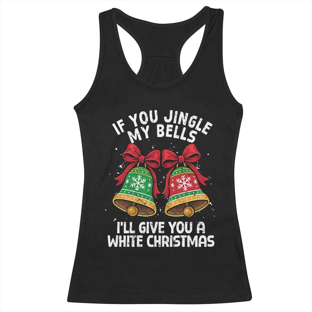 Jingle Bell Christmas Racerback Tank Top Funny Naughty White Elephant Gag Gift Exchange - Wonder Print Shop