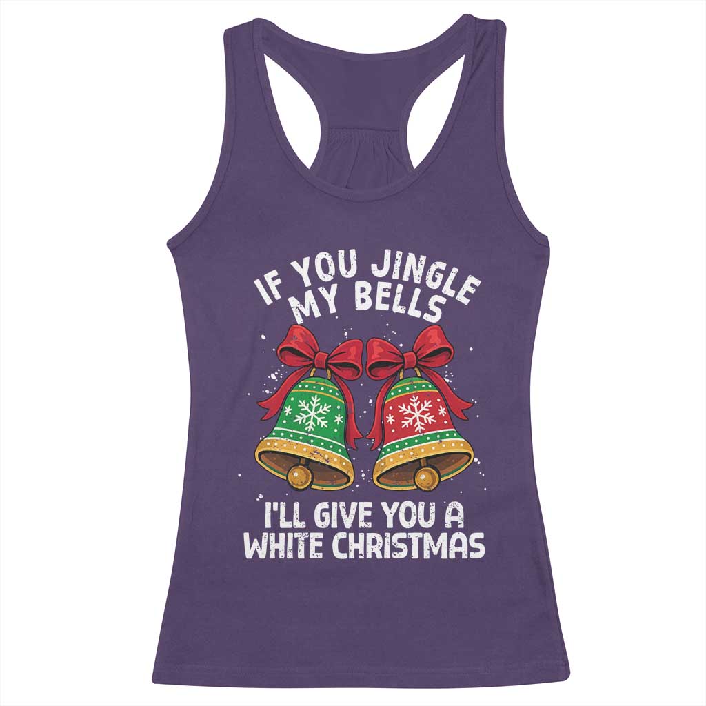 Jingle Bell Christmas Racerback Tank Top Funny Naughty White Elephant Gag Gift Exchange - Wonder Print Shop
