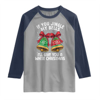 Jingle Bell Christmas Raglan Shirt Funny Naughty White Elephant Gag Gift Exchange - Wonder Print Shop