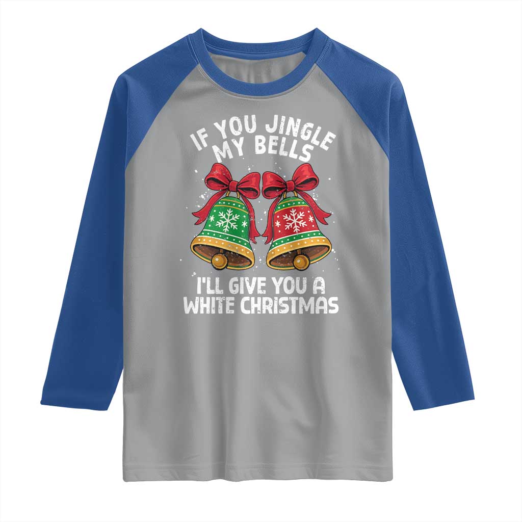 Jingle Bell Christmas Raglan Shirt Funny Naughty White Elephant Gag Gift Exchange - Wonder Print Shop