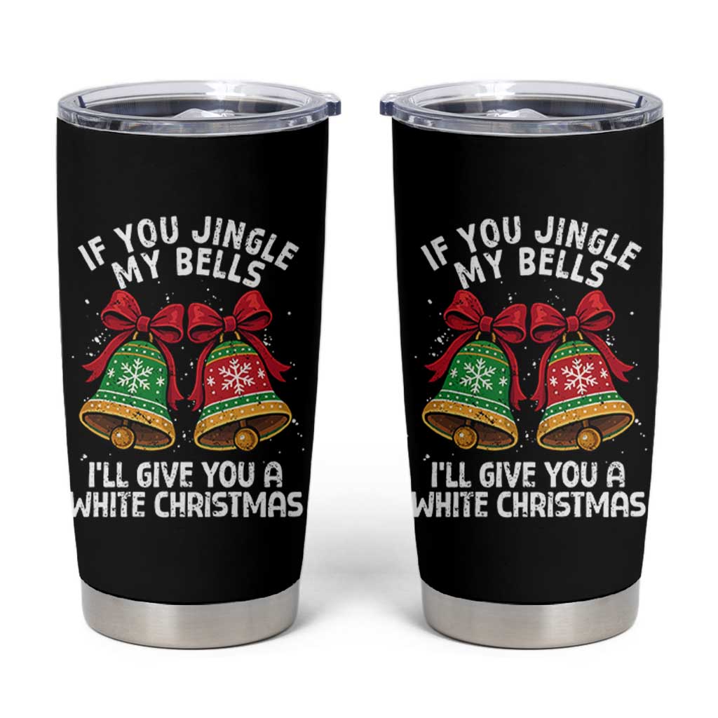 Jingle Bell Christmas Tumbler Cup Funny Naughty White Elephant Gag Gift Exchange - Wonder Print Shop