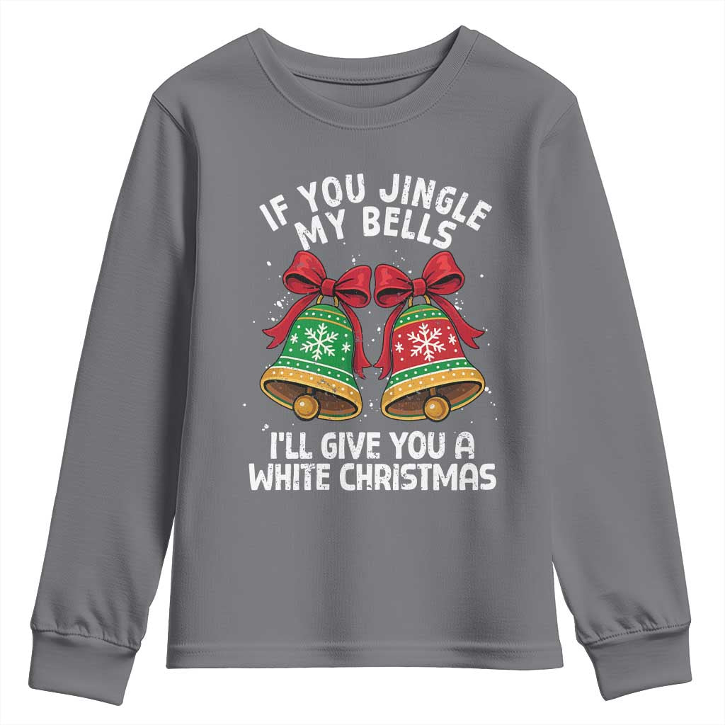 Jingle Bell Christmas Youth Sweatshirt Funny Naughty White Elephant Gag Gift Exchange - Wonder Print Shop