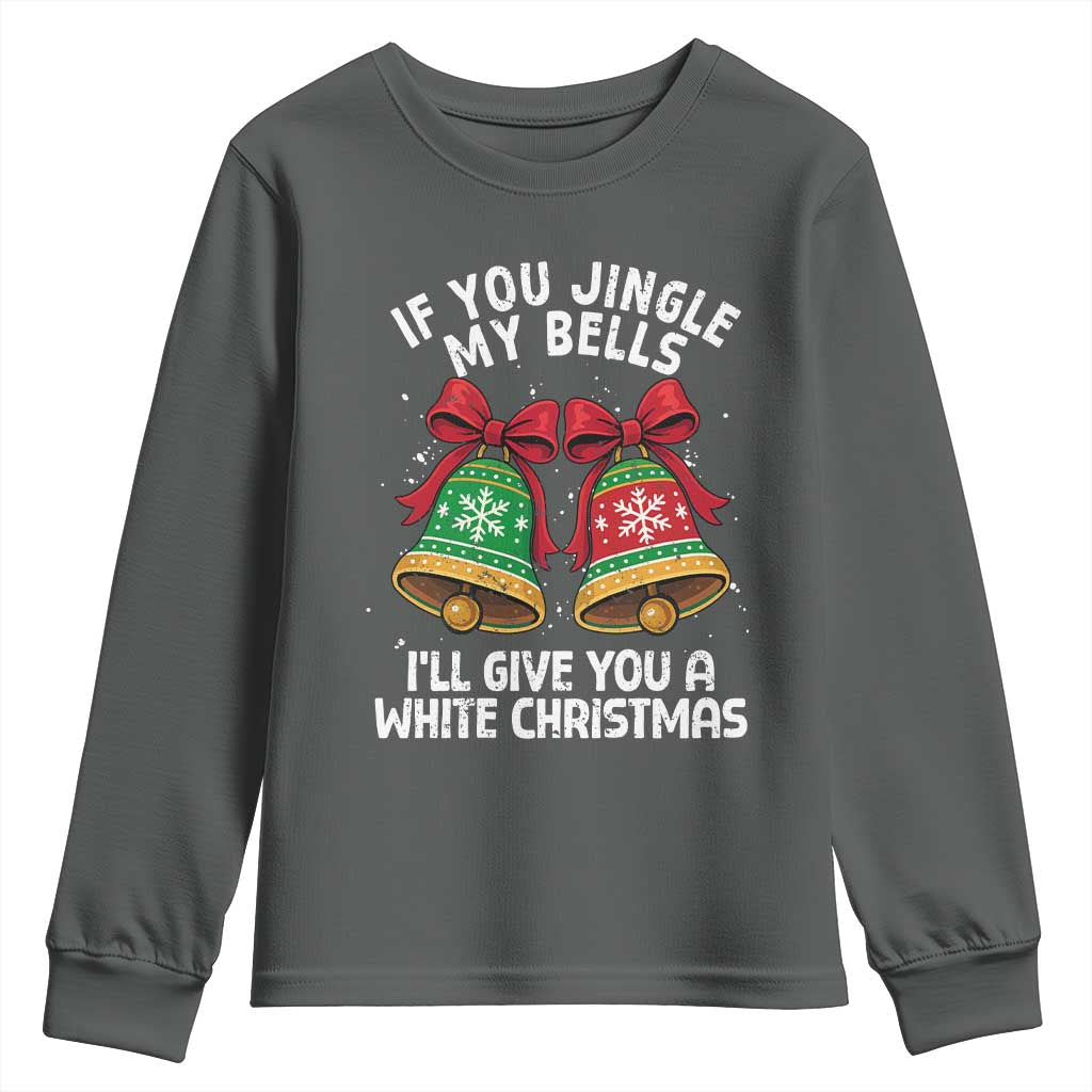Jingle Bell Christmas Youth Sweatshirt Funny Naughty White Elephant Gag Gift Exchange - Wonder Print Shop